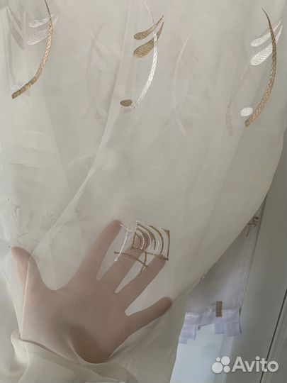 Тюль на петлях б/у большое полотно