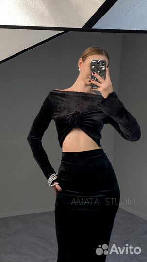 Юбка макси и Лонг велюровый