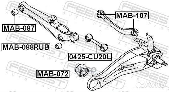 Сайлентблок рычага mitsubishi lancer/outlander