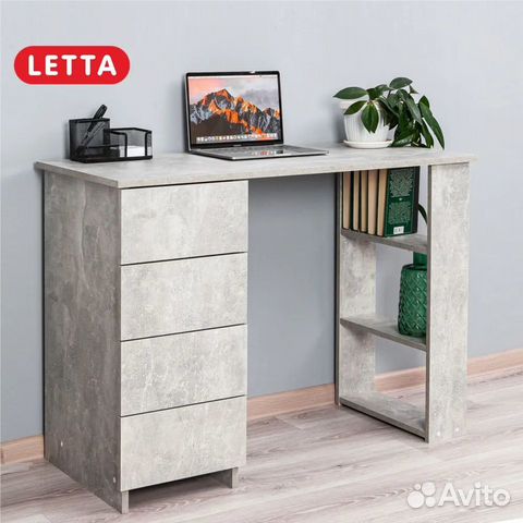 Новый стол письменный letta 105.6 х 45 х 75 бетон