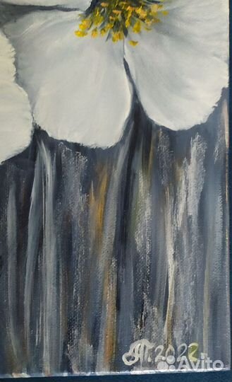 Картина маслом на холсте цветы ручная работа
