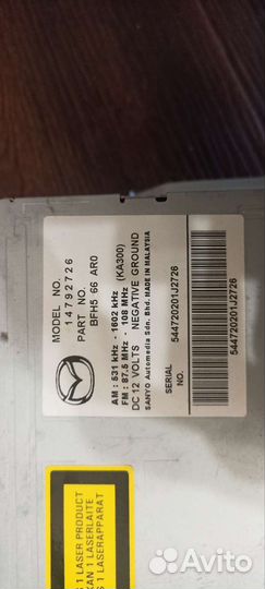 Магнитофон оригинальный Mazda 3 bl 2012 года