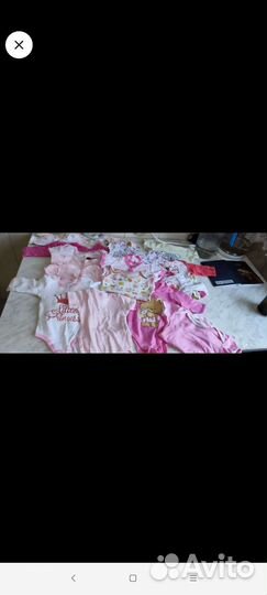 Вещи для новорожденной 0-3 большая коробка