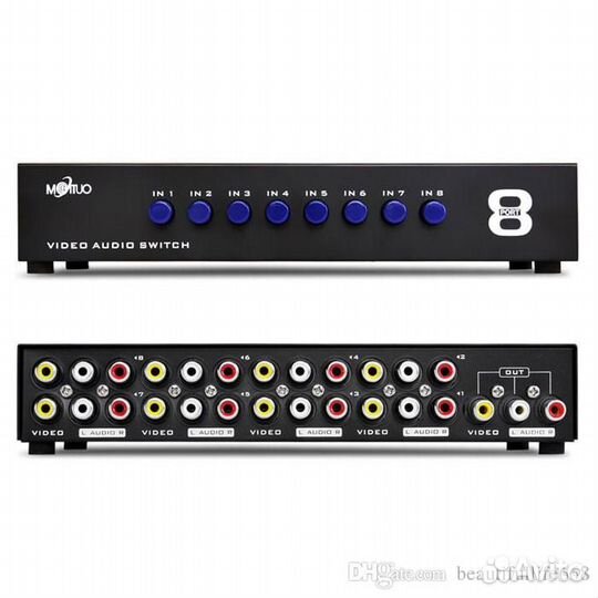 Переключатель Тюльпанов AV RCA 8х1 8х2 Коммутатор