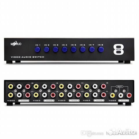 Переключатель Тюльпанов AV RCA 8х1 8х2 Коммутатор