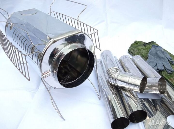 Печь походная Кабанчик на 15 литров с решетками