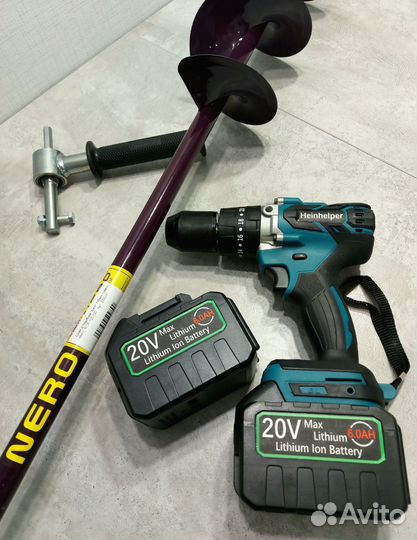 Ледобур Шуруповёрт 120Nm + Шнек Неро 150R, Адаптер