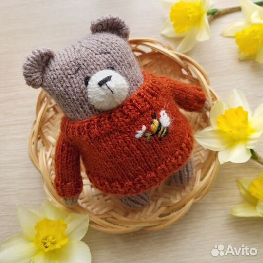 Вязаный мишка Вязаные игрушки ручной работы