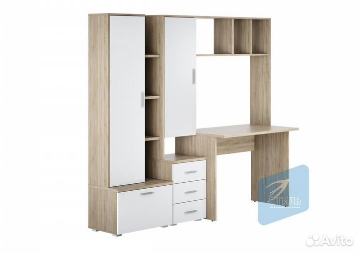 Паскаль-5 Угол школьника Дуб Сонома светлый Белый