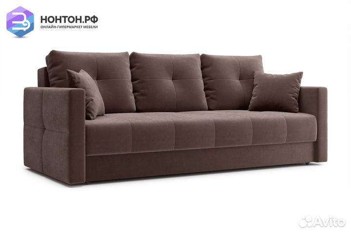 Диван еврокнижка Вита 3-х местный коричневый