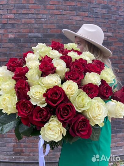 51 роза Эквадор 70 см