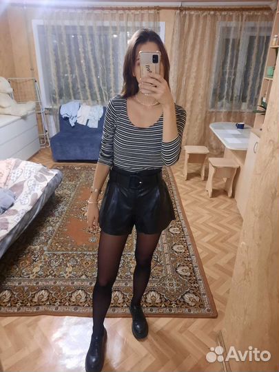 Шорты из экокожи