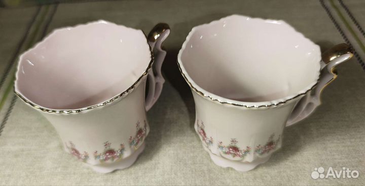 Кофейные чашки розовый фарфор