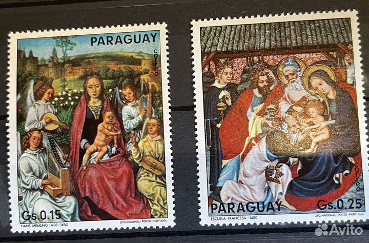 Коллеция марок живопись. Paraguay