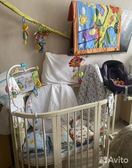 Кроватка трансформер с маятником + подарки