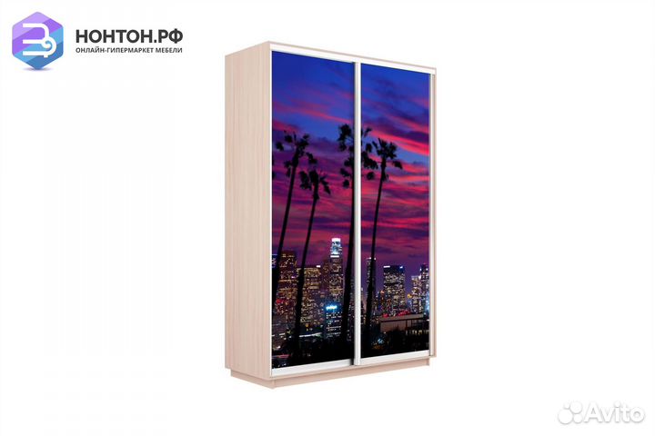 Шкаф-купе 2-х дверный Нонтон фото №1014 / дуб моло