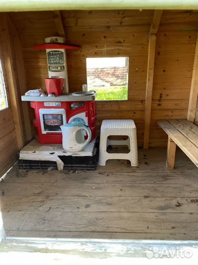 Детский игровой домик уличный деревянный