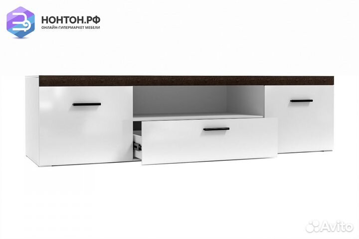 Тв-тумба Соло белый / венге