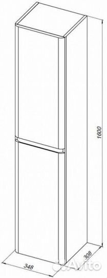 Пенал Aquanet Эмбер 35 белый