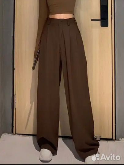 Женские свободные прямые брюки в стиле ретро