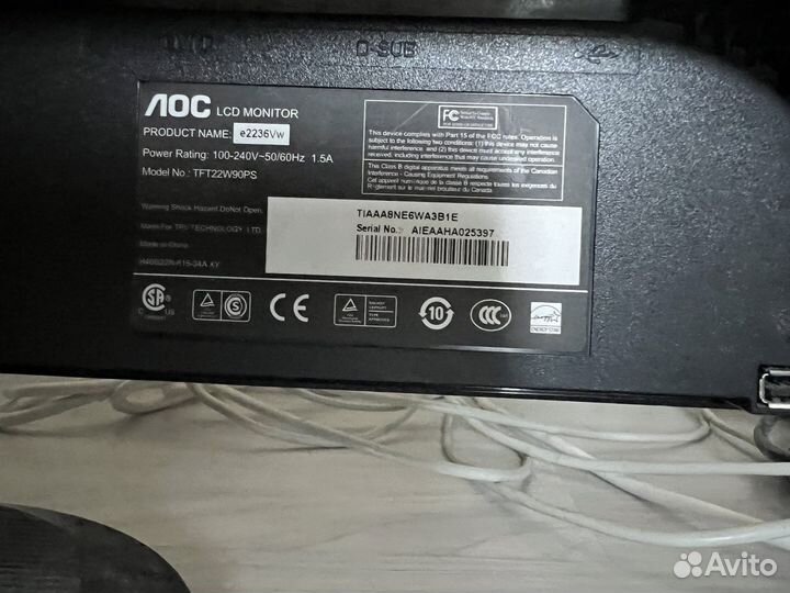 Монитор 21.5 AOC 2236Vw