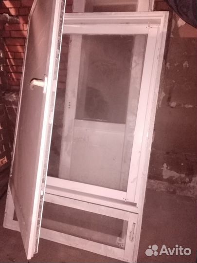 Двойная балконная дверь, оконный блок