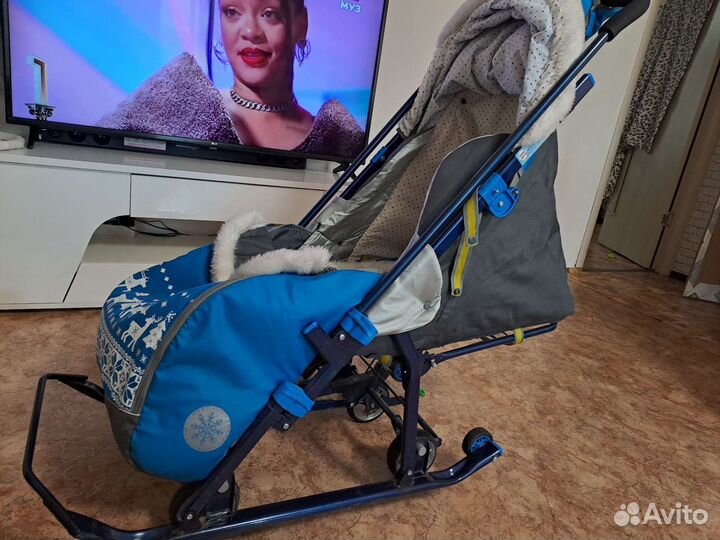 Санки коляска с колесами
