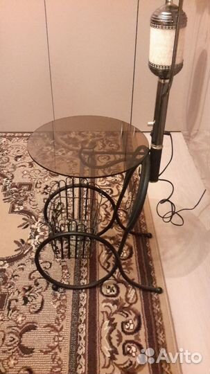 Торшер с стеклянным столиком СССР