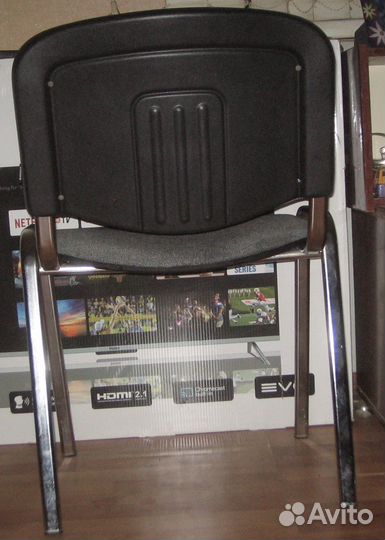 Стул офисный Изо Brabix хром ткань серая