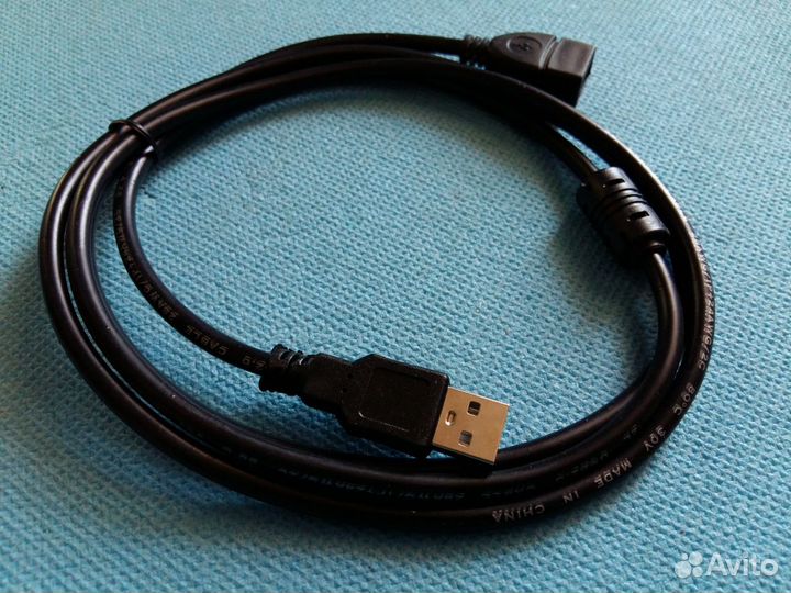 Удлинитель USB 1,5 метра USB 2.0 (чёрный)