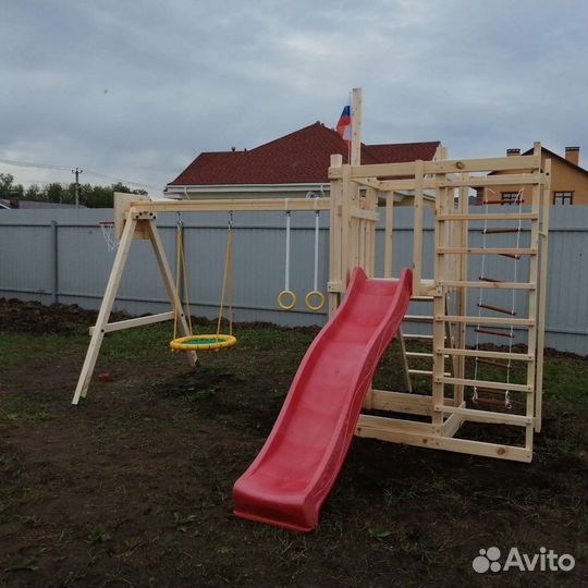 Детская площадка для дачи + качели гнездо