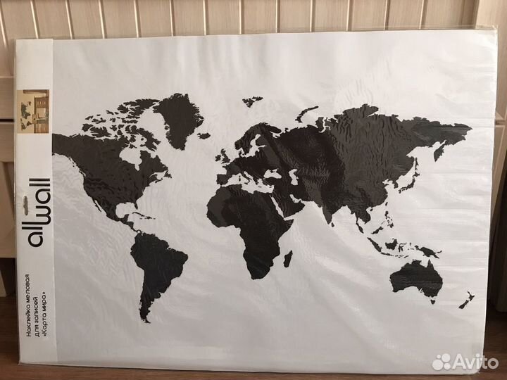 Наклейка на стену меловая «Карта мира»