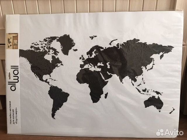 Наклейка на стену меловая «Карта мира»