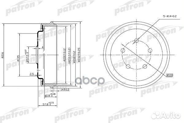 Барабан тормозной dodge neon 95-05/plymouthneon
