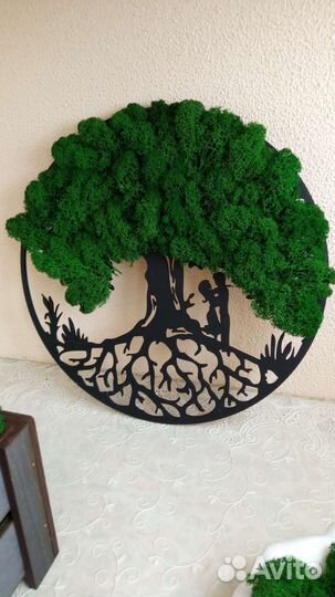 Стабилизированный мох панно