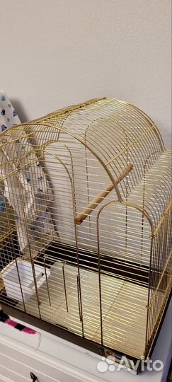 Клетка для попугая золотая