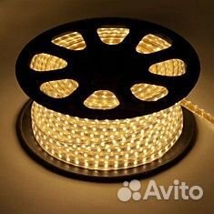 Лента светодиодная 220В SMD5730\120 тепл.бел. 3200