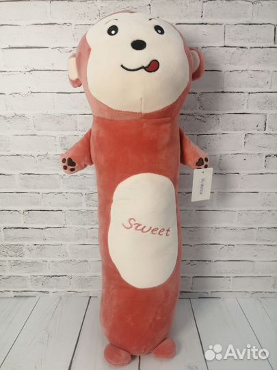 Мягкая игрушка подушка, обезьяна-батон 60см