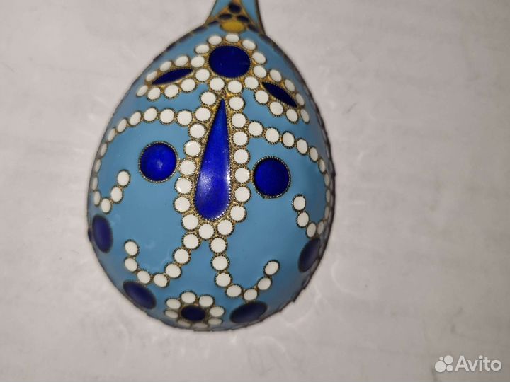 Ложка серебряная с эмалью