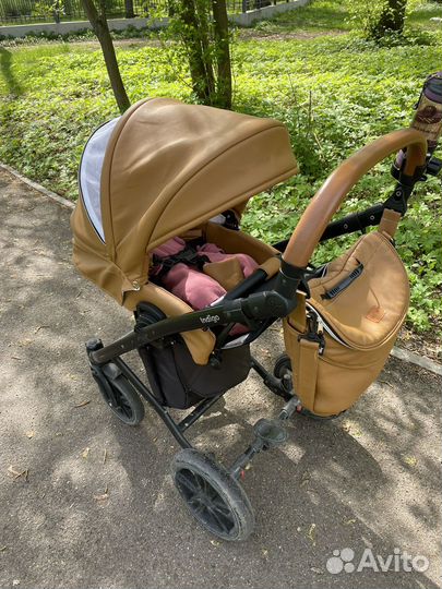 Коляска 2 в 1 экокожа