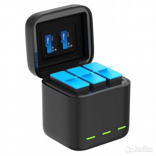 USB Зарядка кейс Telesin для 3-х акб GoPro 9/10