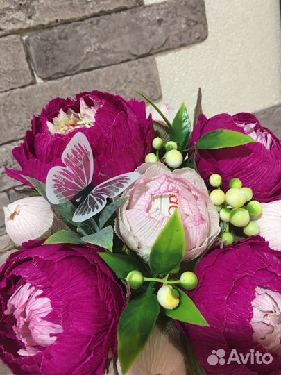 Букет «Сеньор-Пион» с конфетками.Подарок.Сюрприз