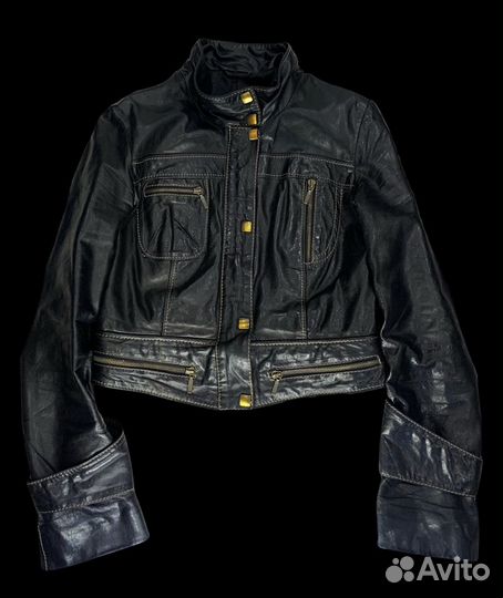 Винтажная кожаная куртка jaded london type y2k