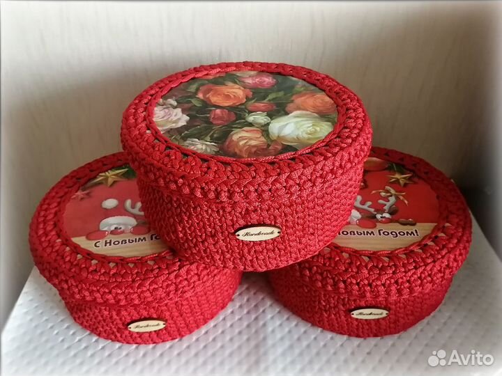 Интерьерная корзина из полиэфирного шнура