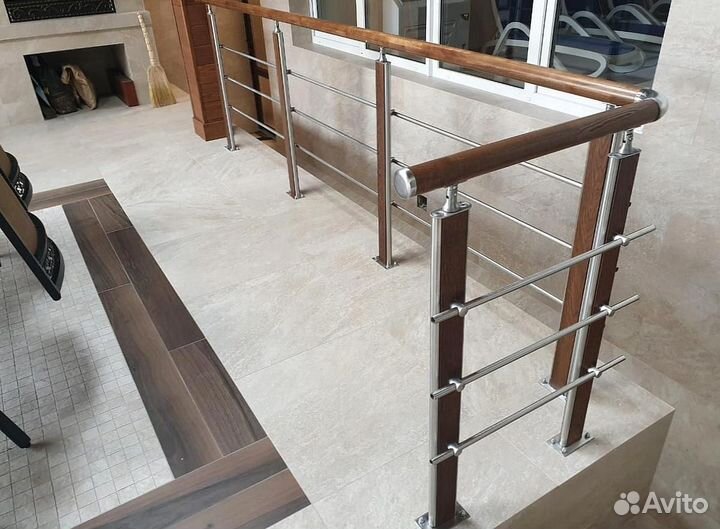 Комбинированный перила из нержавеющей стали и стек