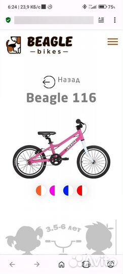Детский велосипед Beagle 116