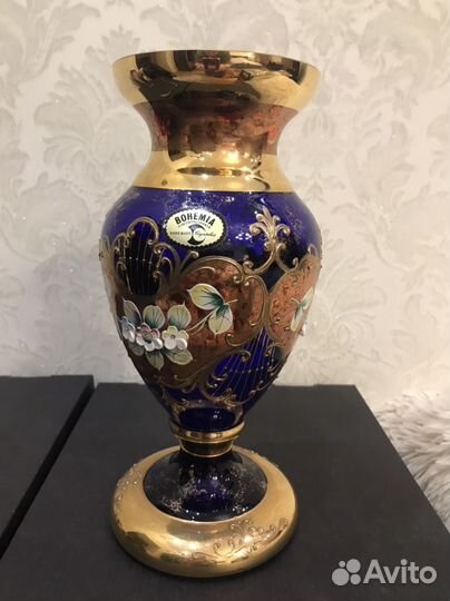 Ваза для цветов богемия Чехия 25 см