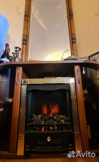 Камин электрический и тумба бар
