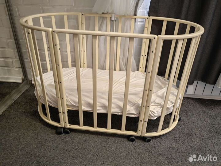 Детская кроватка круглая овальная