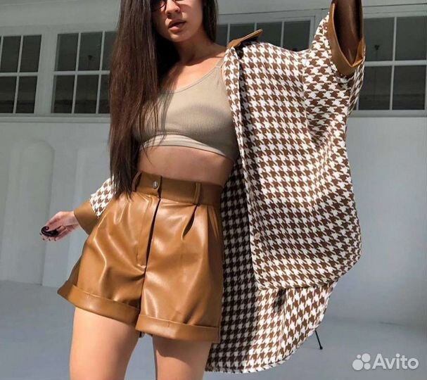 Шорты экокожа женские 46 р